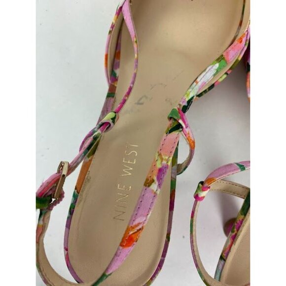 Nine West Floral Sling Back Kitten Heels Women's Size 9. - Picture 5 of 8
